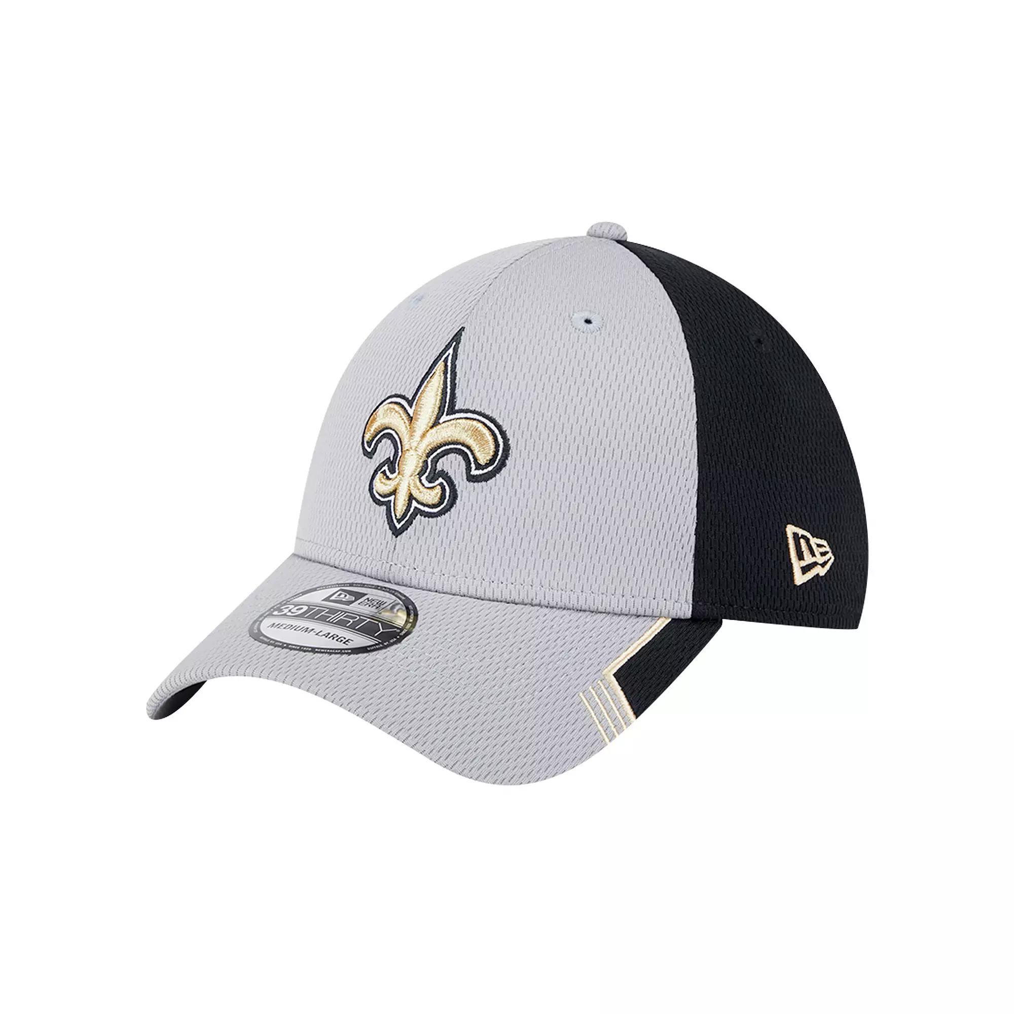 Men's New Era Gray New Orleans Saints Active Visor Trim 39THIRTY Flex Hat, Size: Medium/Large, Grey Product Image