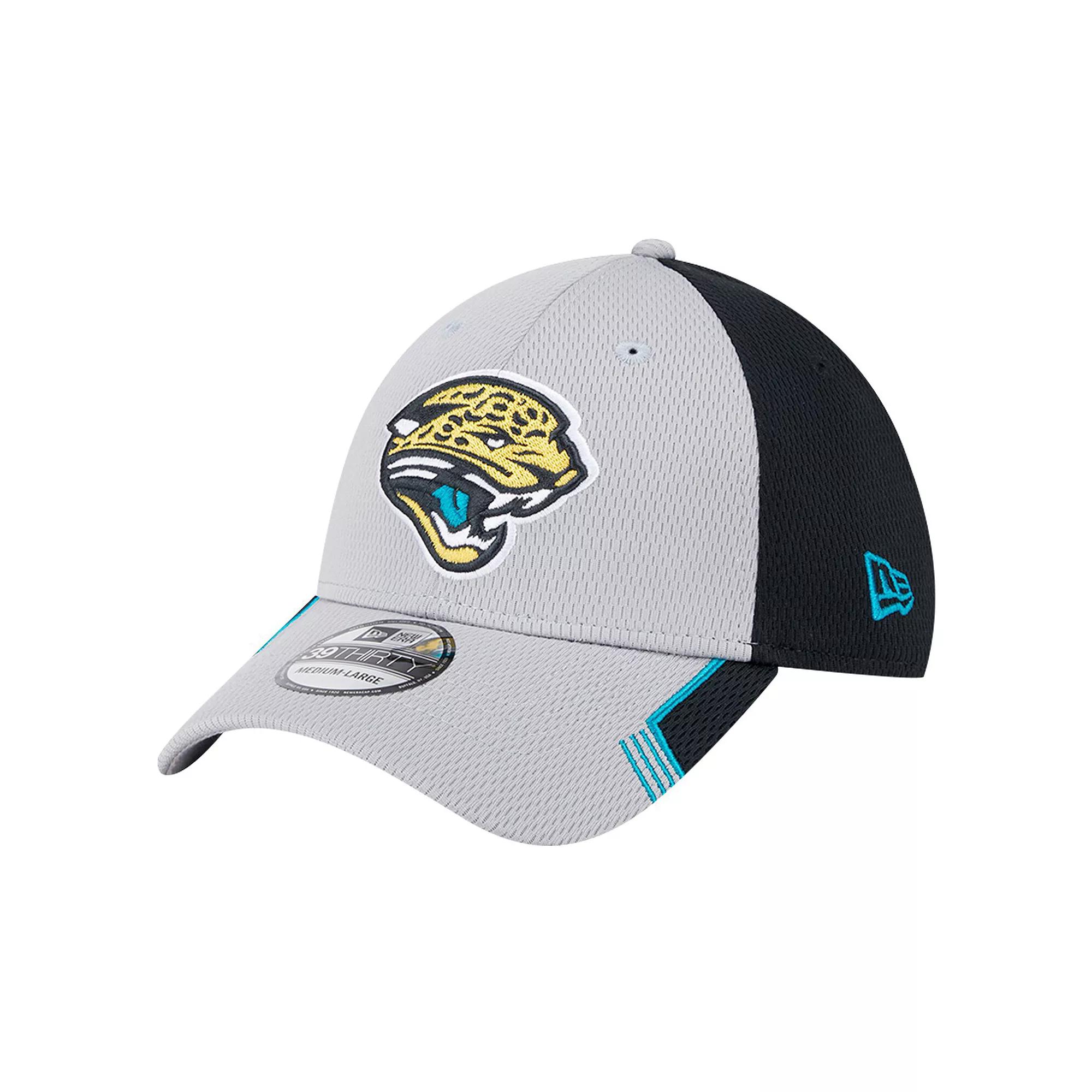 Men's New Era Gray Jacksonville Jaguars Throwback Active Visor Trim 39THIRTY Flex Hat, Size: Medium/Large, Grey Product Image