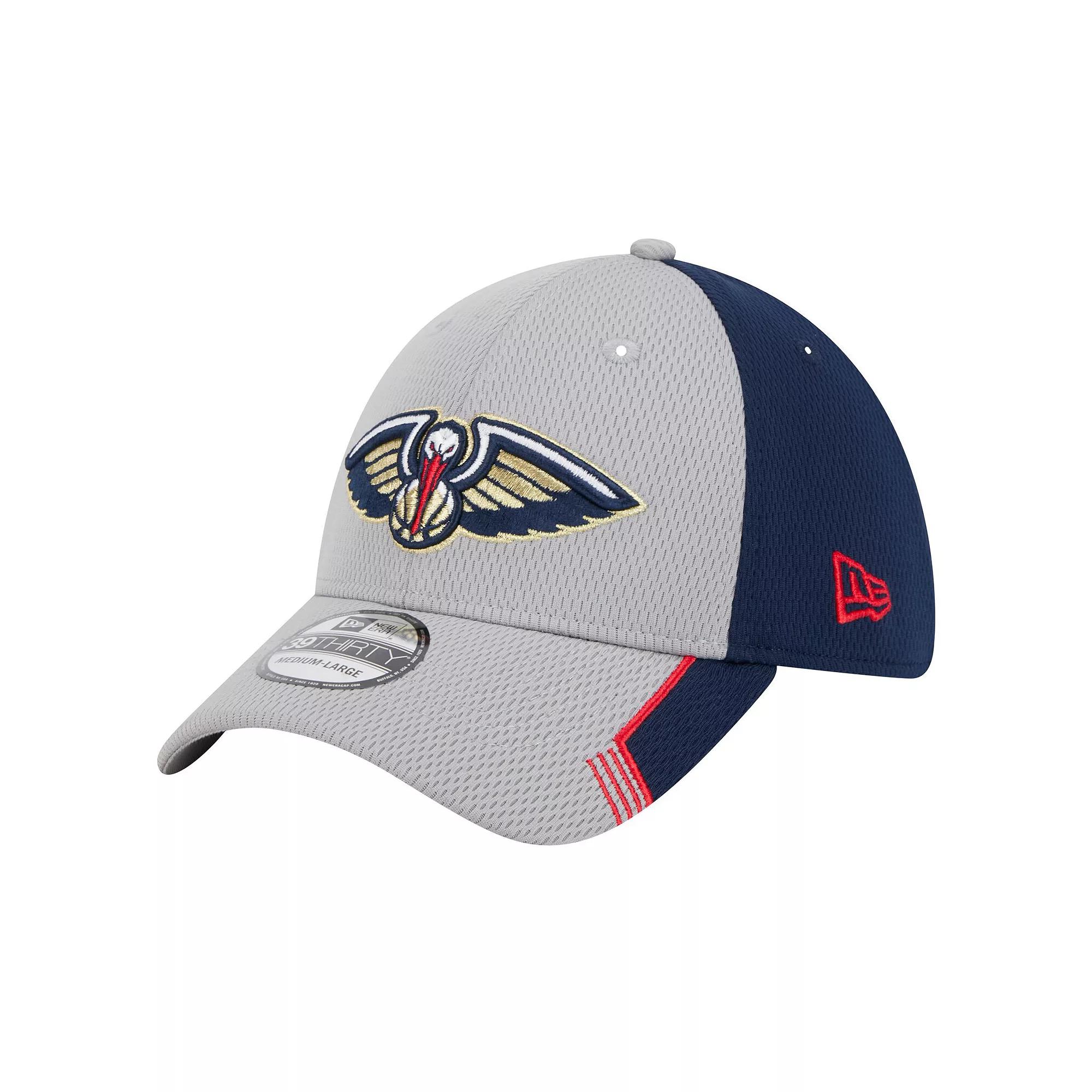 Men's New Era Gray/Navy New Orleans Pelicans Active Trim 39THIRTY Flex Hat, Size: Small/Medium, Grey Product Image