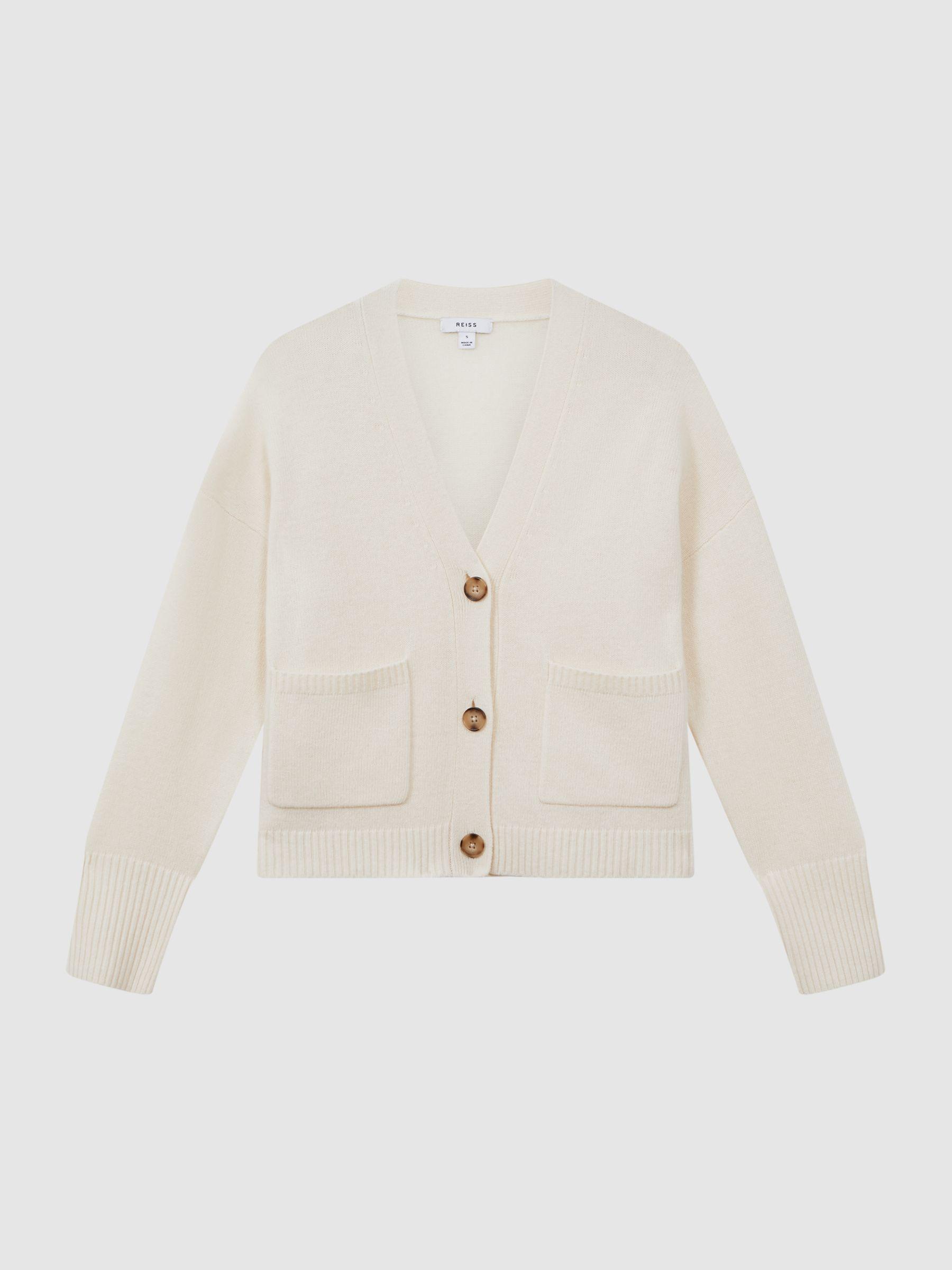 Relaxed Wool-Cashmere Cardigan in Ivory Product Image