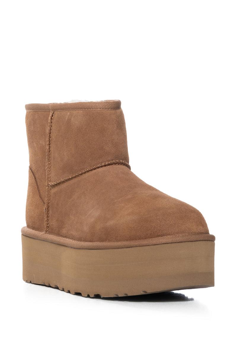 UGG CLASSIC MINI PLATFORM BOOTIE IN CHESTNUT Product Image