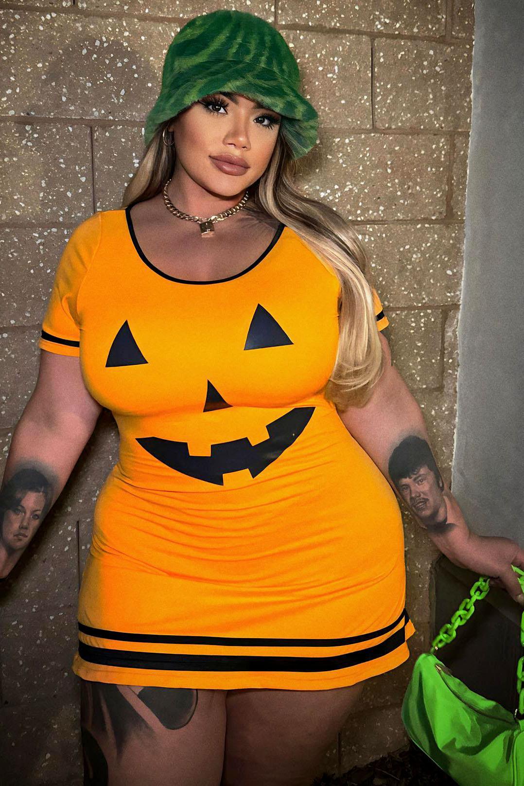 Sassy Pumpkin Babe 1 Piece Costume - Orange Product Image