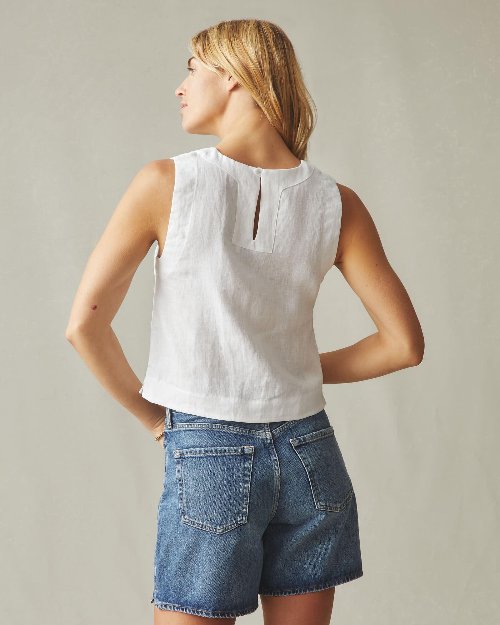Women's Linen Tank - White Female Product Image