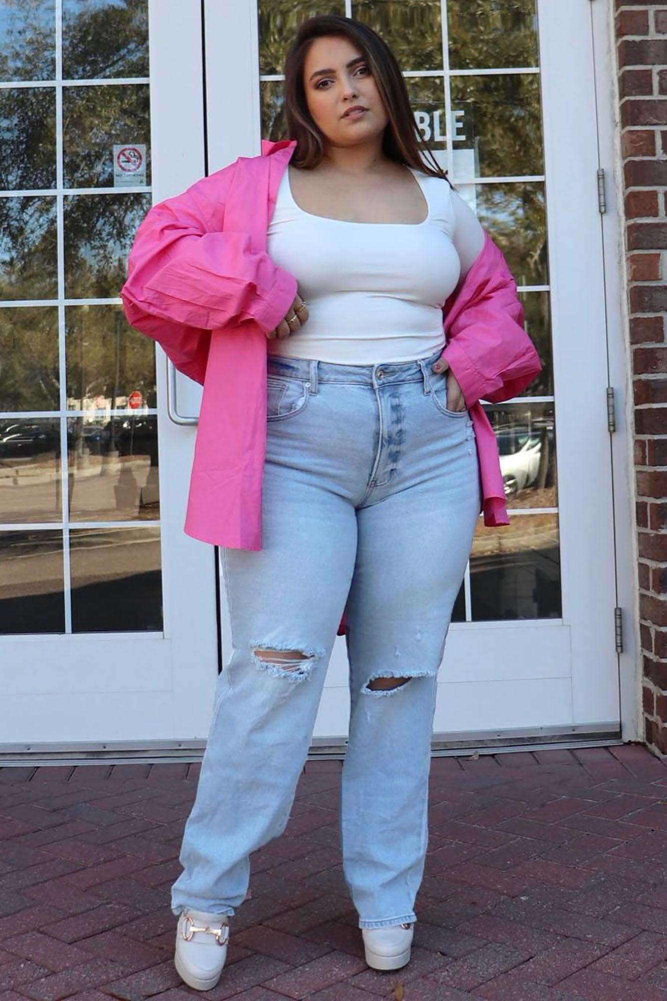 90's Nostalgia Straight Leg Jeans - Light Blue Wash Product Image