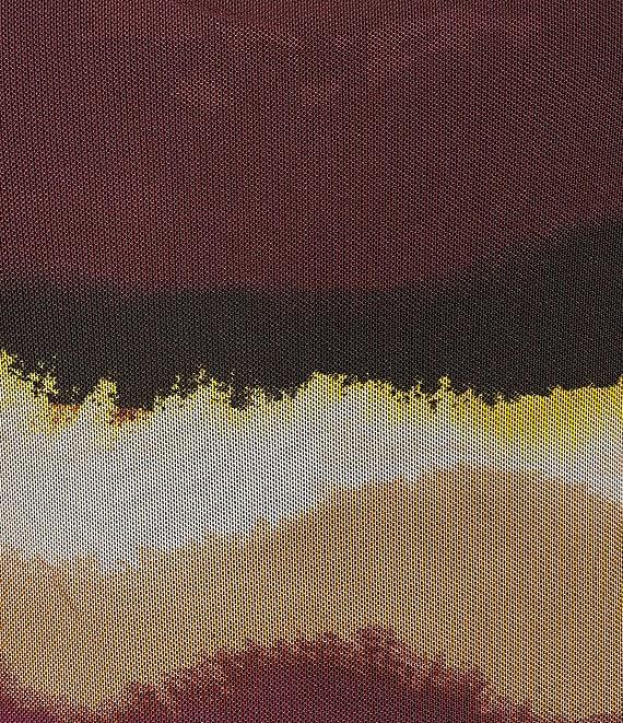 Calvin Klein Abstract Printed Mock Neck Sleeveless Draped Top Product Image