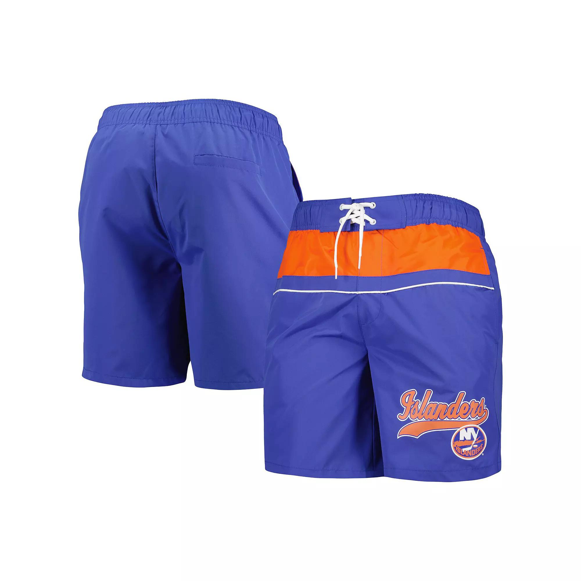Men's Starter Royal New York Islanders Freestyle Volley Swim Shorts,  Product Image