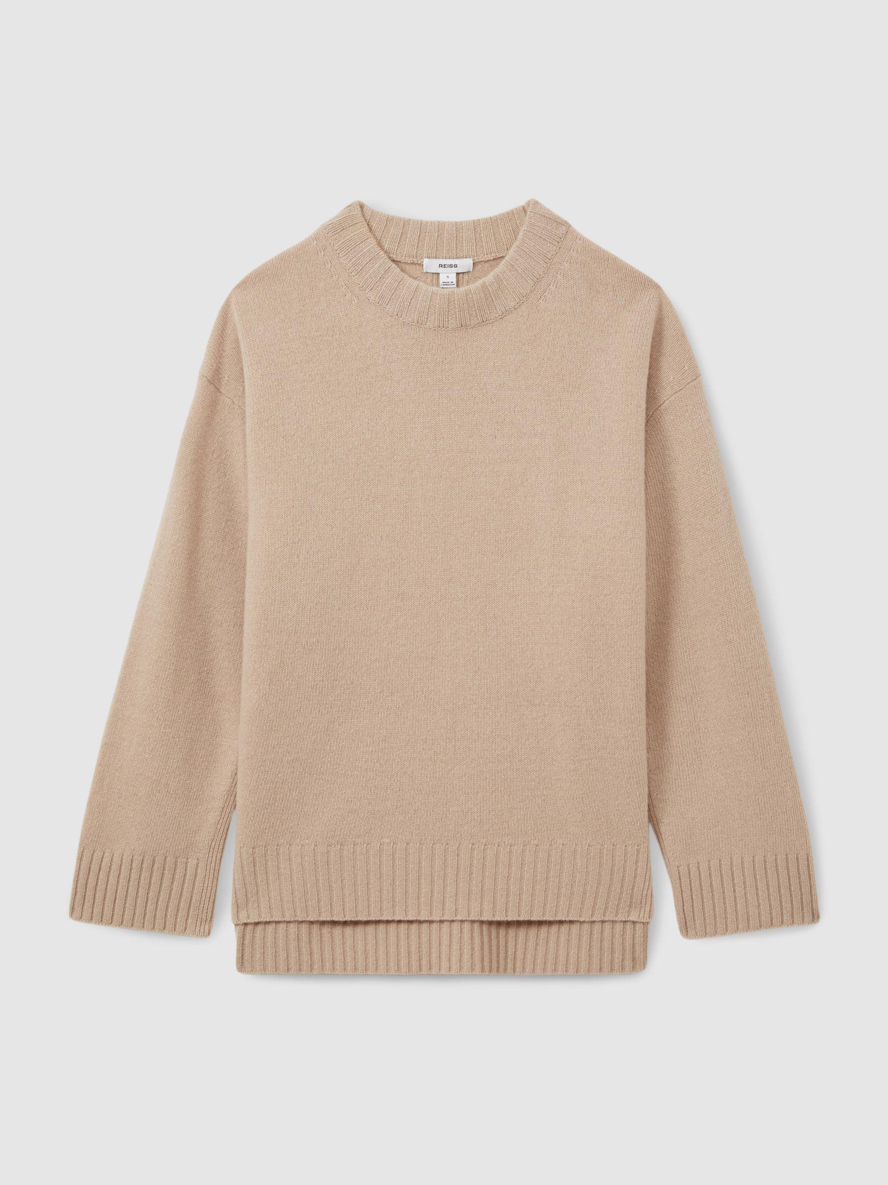Wool-Cashmere Crew Neck Jumper in Mink Product Image