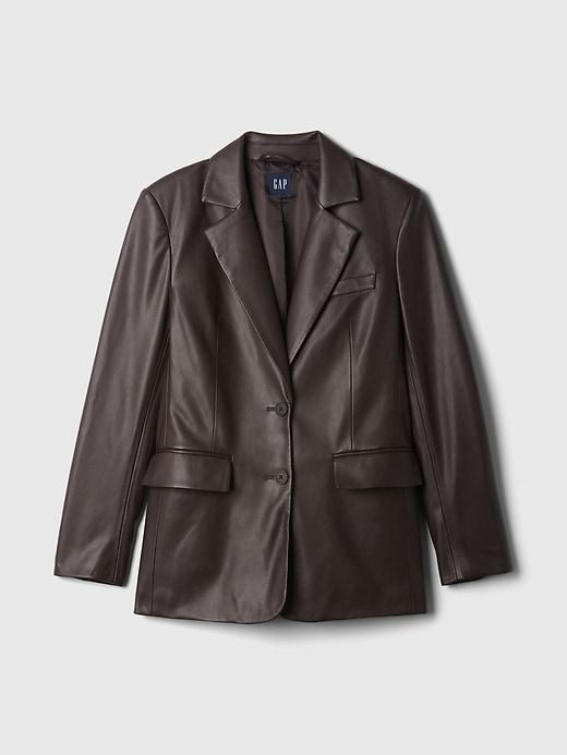 Vegan Leather Blazer Product Image