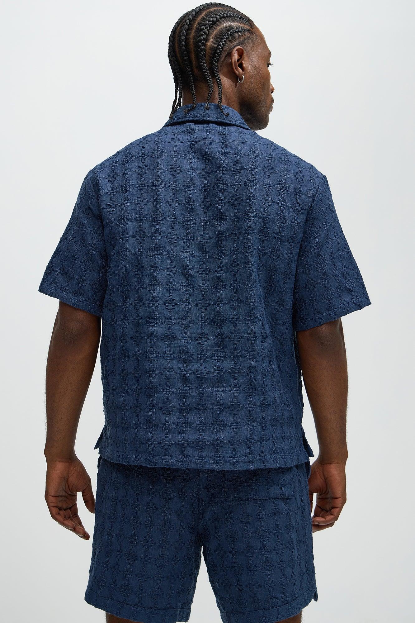 Mav Textured Shirt - Navy Product Image
