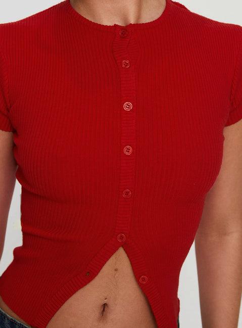 Suzu Knit Top Red Product Image