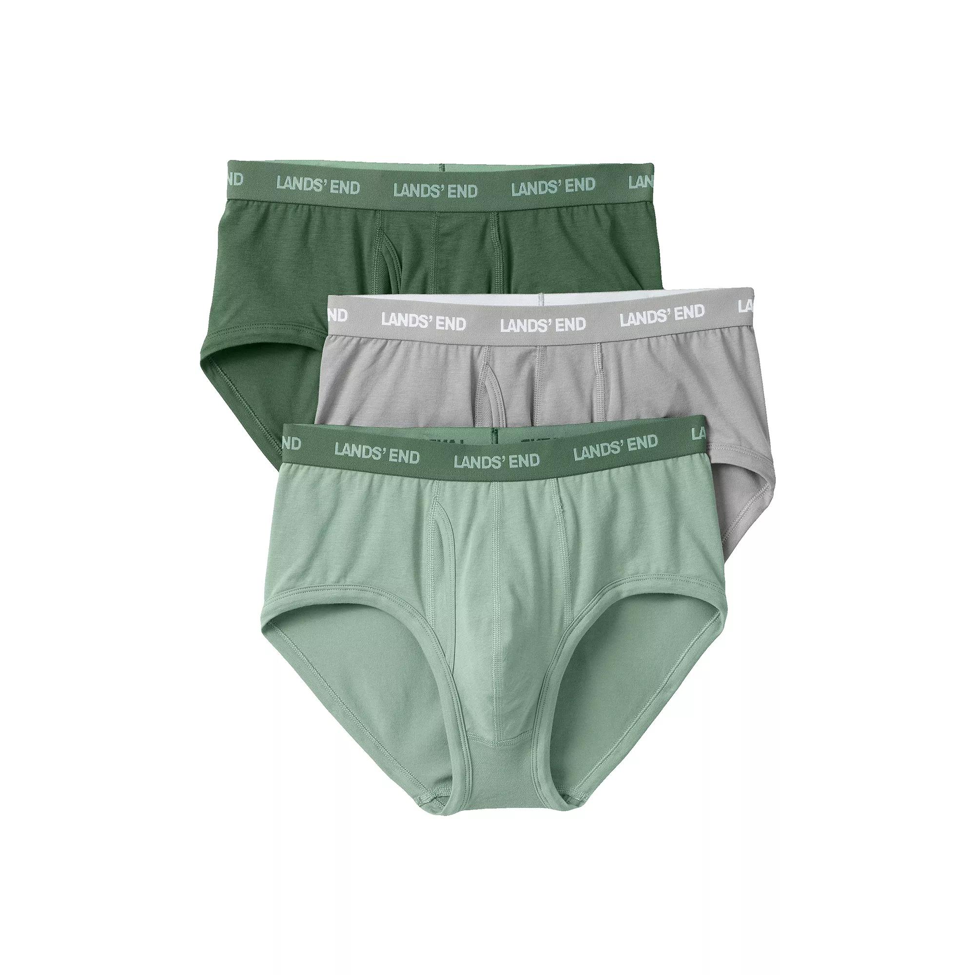 Men's Lands' End 3-Pack Comfort Briefs, Size: Medium, Black Gray Product Image