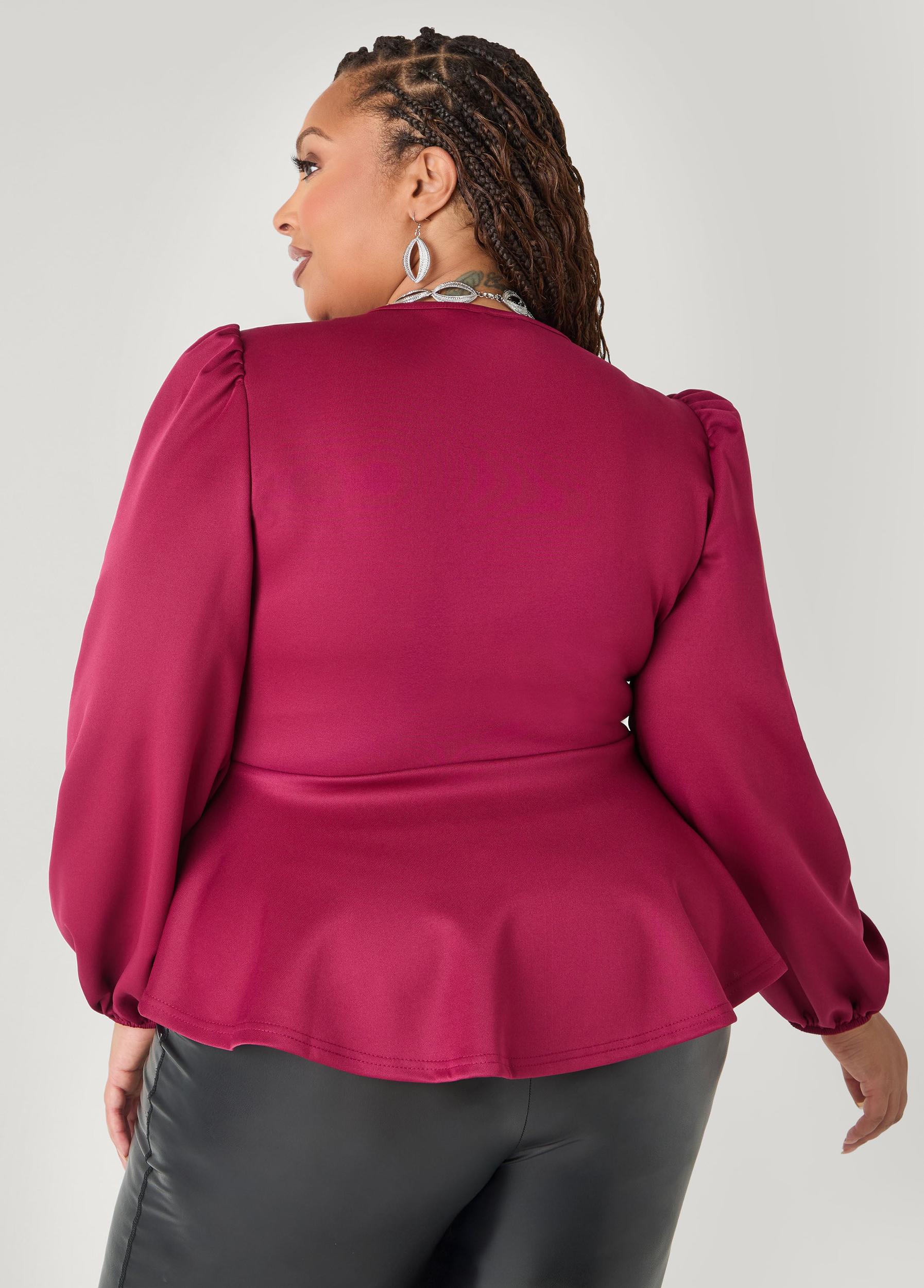 Puff Sleeved Peplum Top Product Image