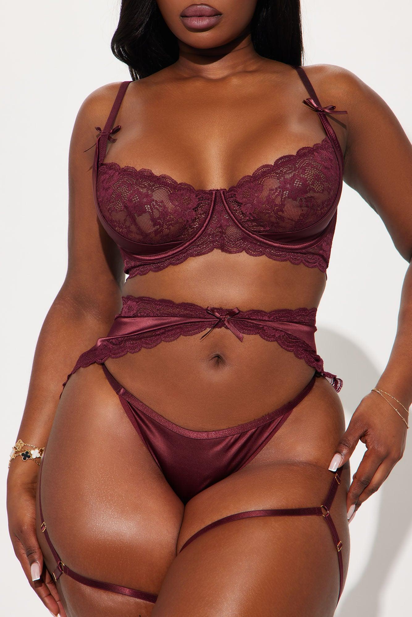 Anywhere With You Satin 3 Piece Set - Wine Product Image