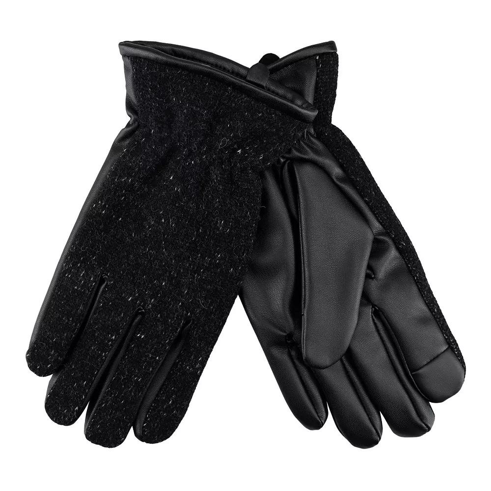 Men's Dockers® Touchscreen Heathered Felt Winter Gloves, Size: Medium, Black Product Image
