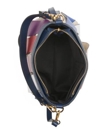 Leather Woven Color Block Panels Hobo for Women | Leather/Metal Product Image