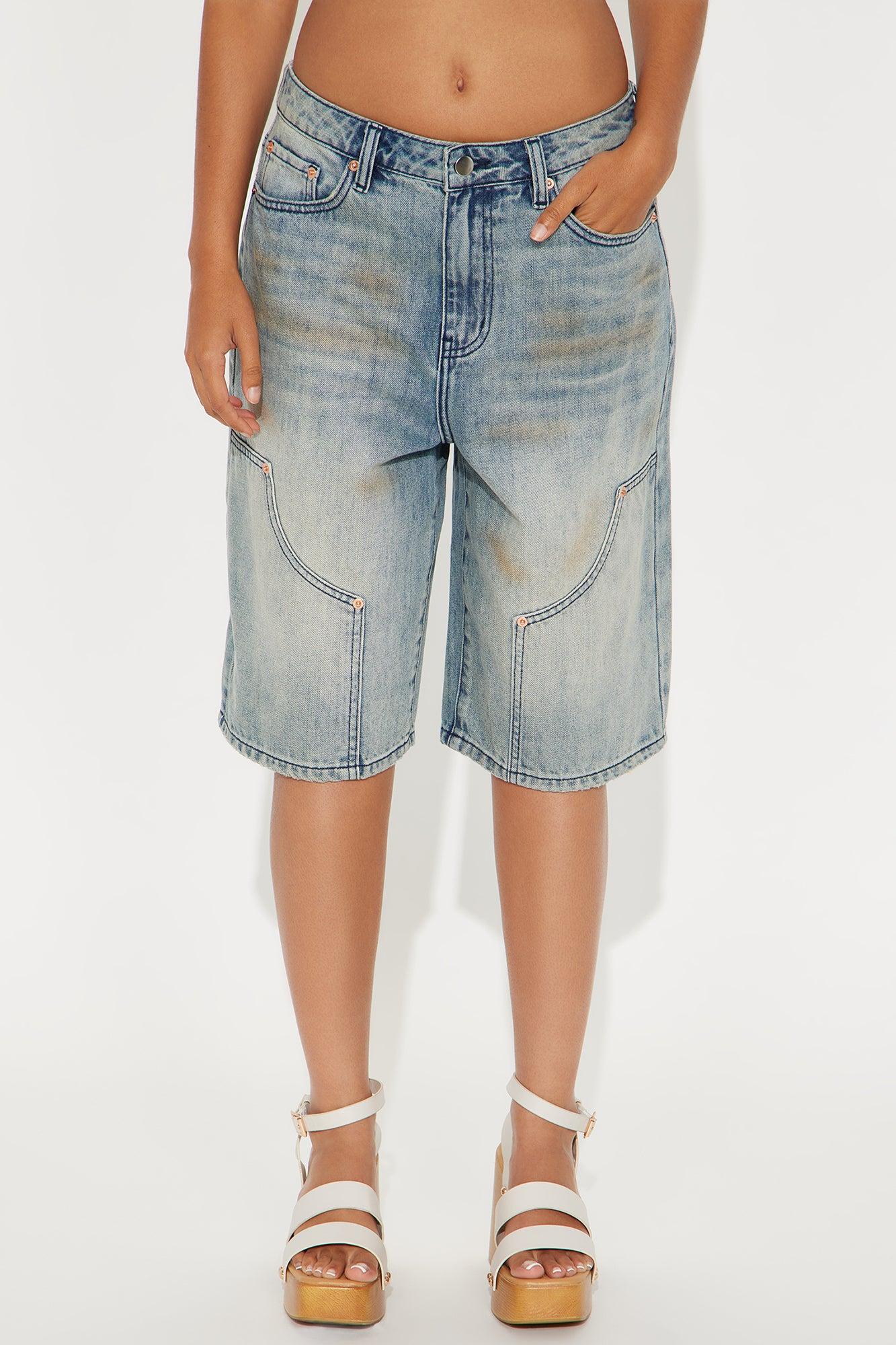 Most Wanted Utility Denim Jorts - Vintage Wash Female Product Image