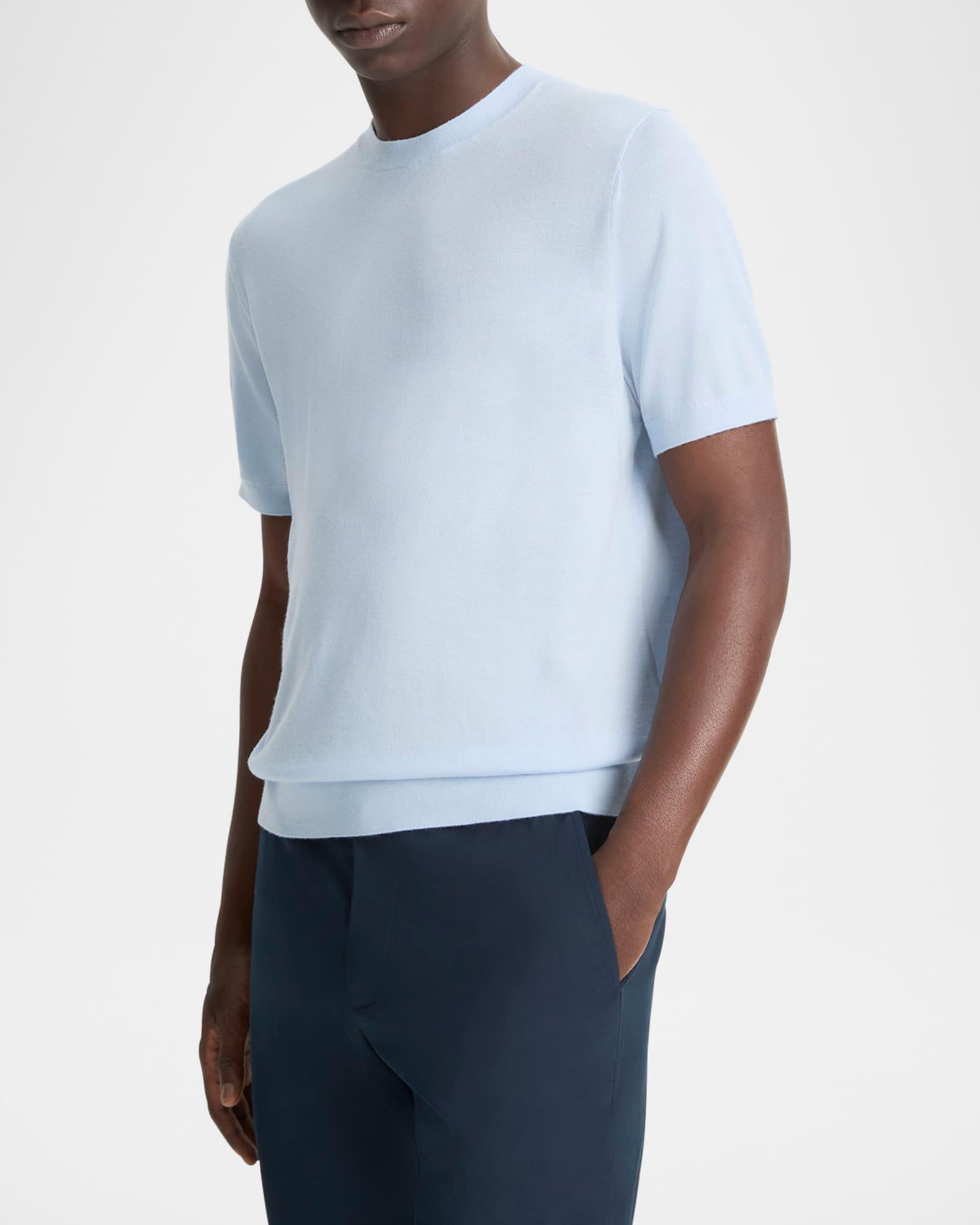 Men's Featherweight Wool-Cashmere Short-Sleeve Crewneck Sweater Product Image