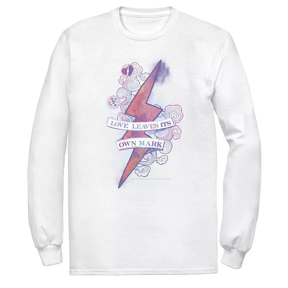 Men's Harry Potter Love Leaves It's Own Mark Long Sleeve Graphic Tee, Size: XXL, White Product Image