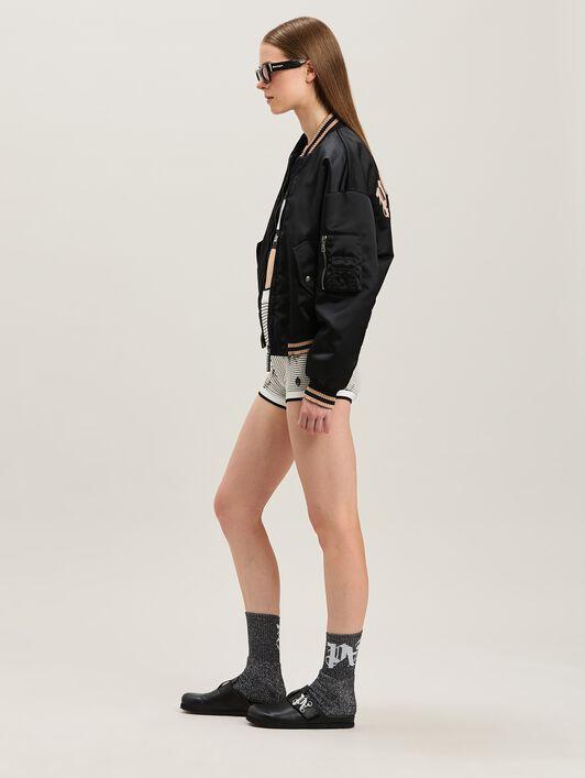 PALMS JACQUARD KNIT SHORTS OFF WHITE - B Product Image