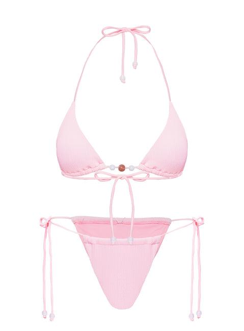 Saide Triangle Bikini Top Pink Stripe Product Image