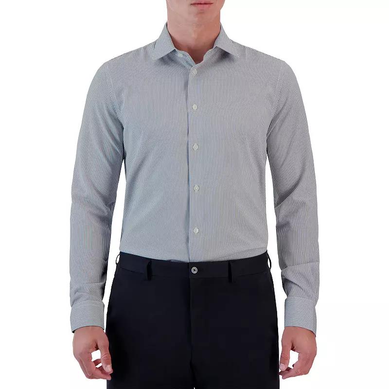 Men's Report Collection Slim-Fit Performance Dress Shirt, Size: 16.5-34/35, Gray Stripe Product Image
