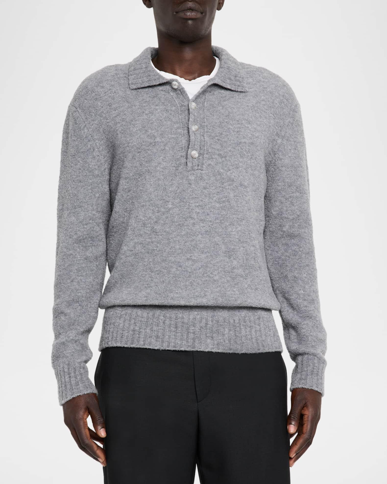 Men's Boucle Knit Polo Sweater Product Image