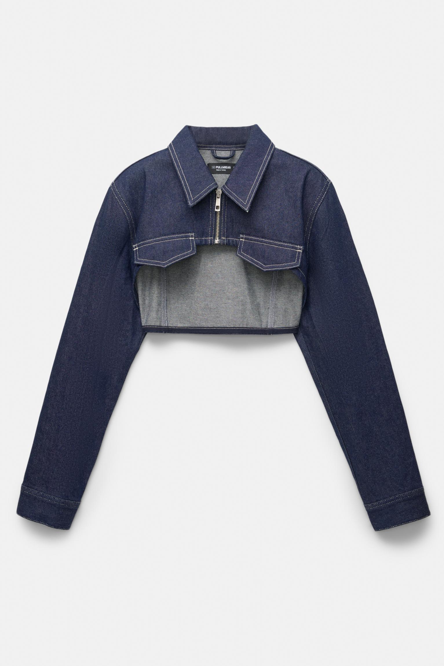 Super cropped denim jacket Product Image