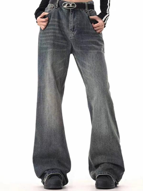 Tide Wash Distressed Flare Jeans Product Image