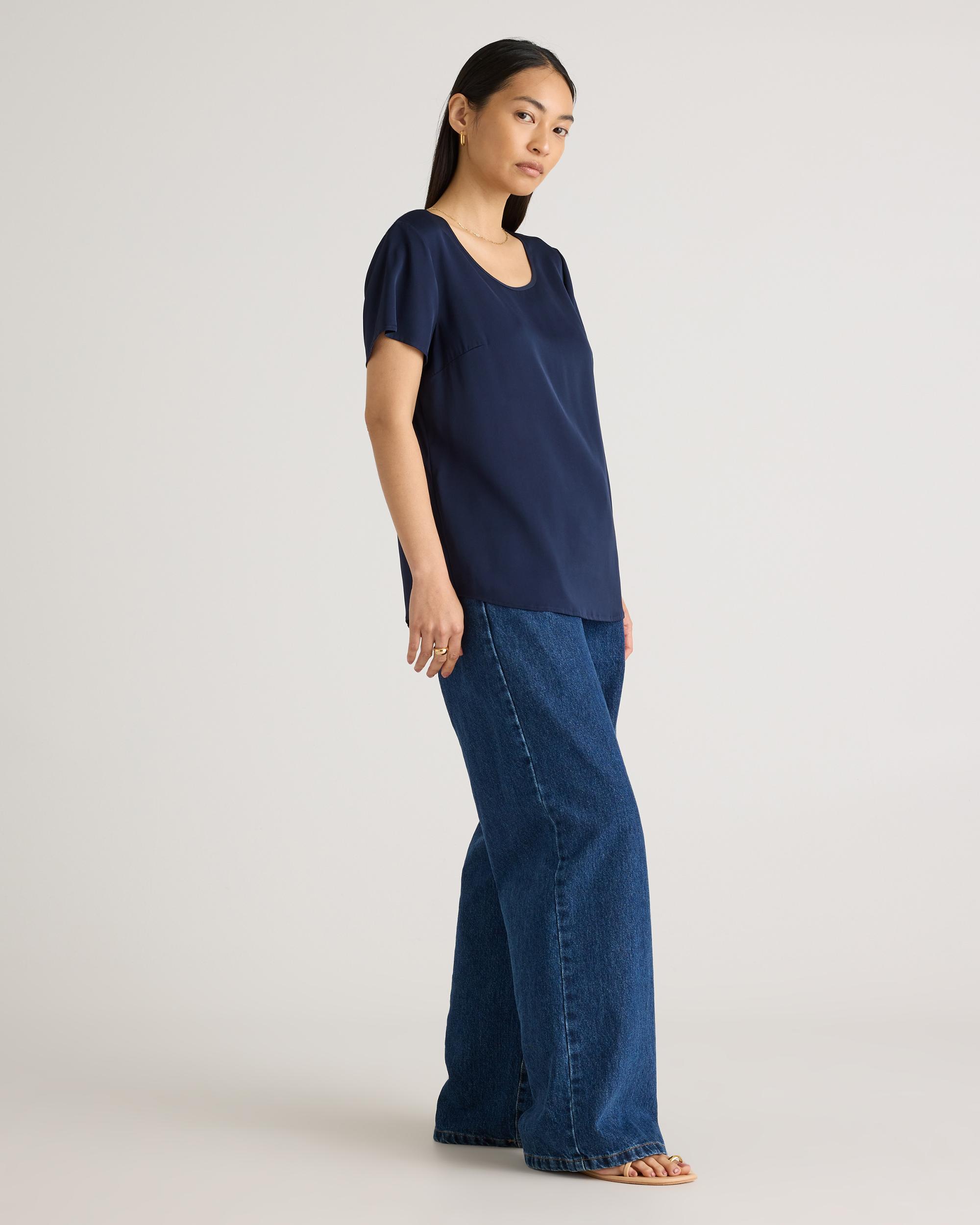 Quince | Women's 100% Washable Silk Stretch T-Shirt Product Image
