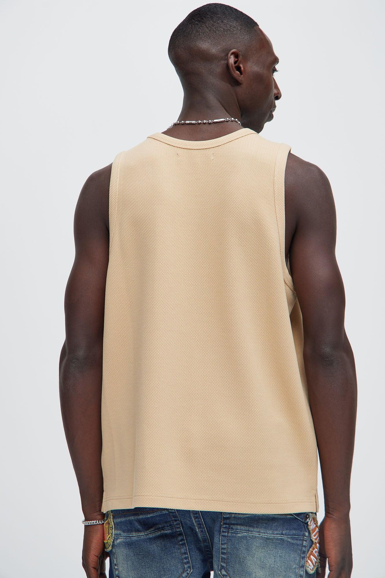 Kamryn Textured Tank Top - Tan Product Image