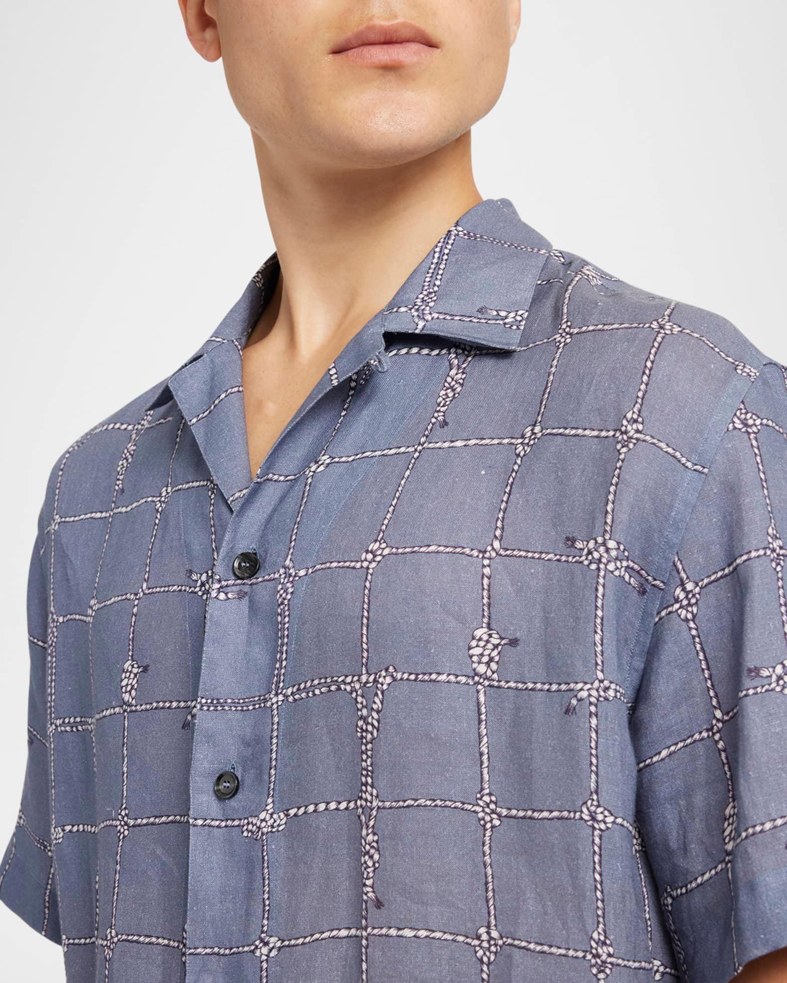 Men's Nautical Linen Camp Shirt Product Image