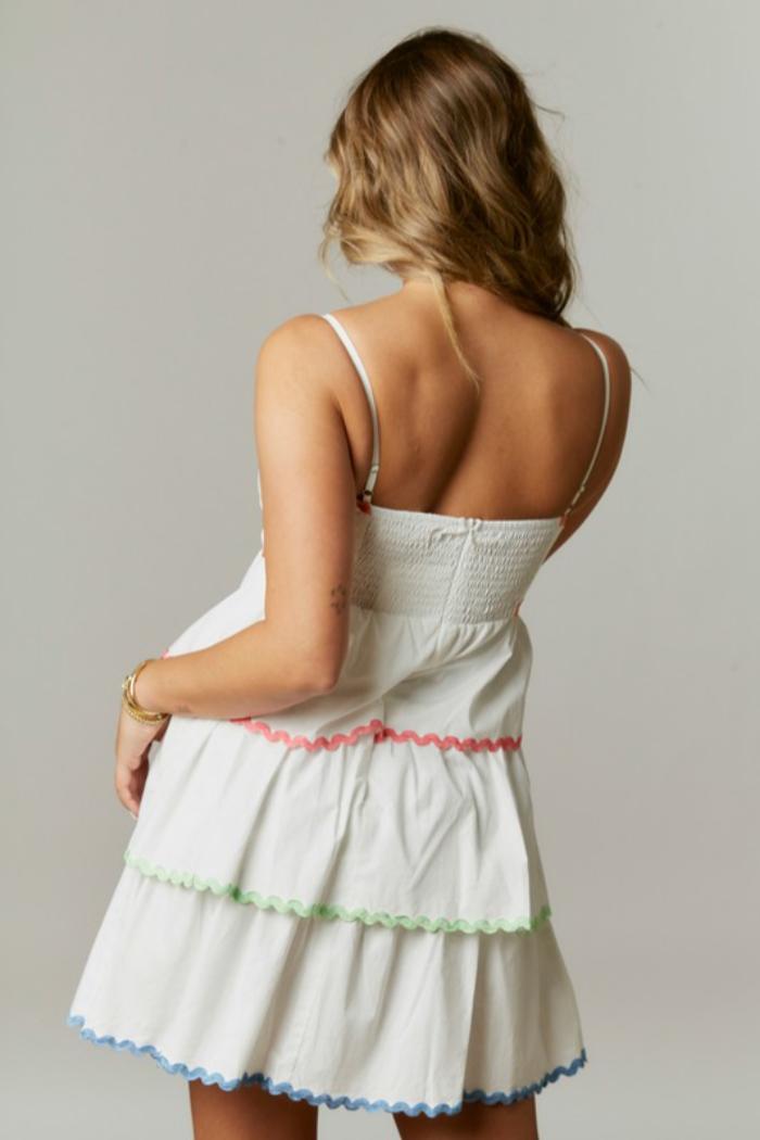 Tiered Color Trim Dress Product Image