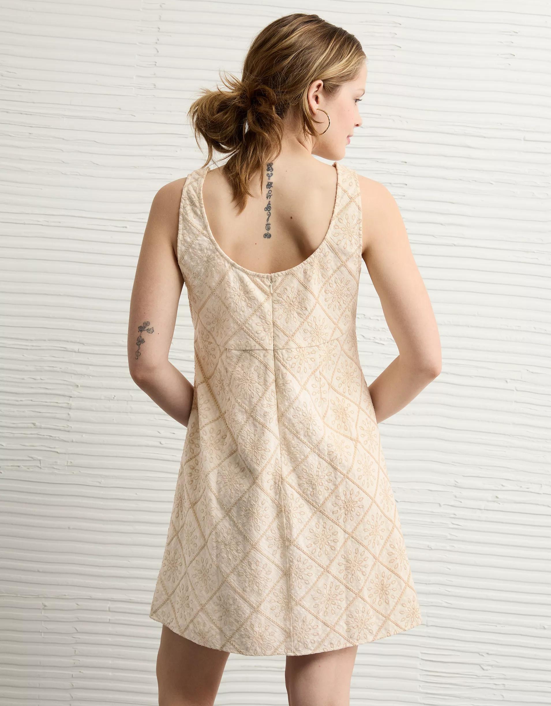 AE Tie Front Eyelet Mini Dress Product Image