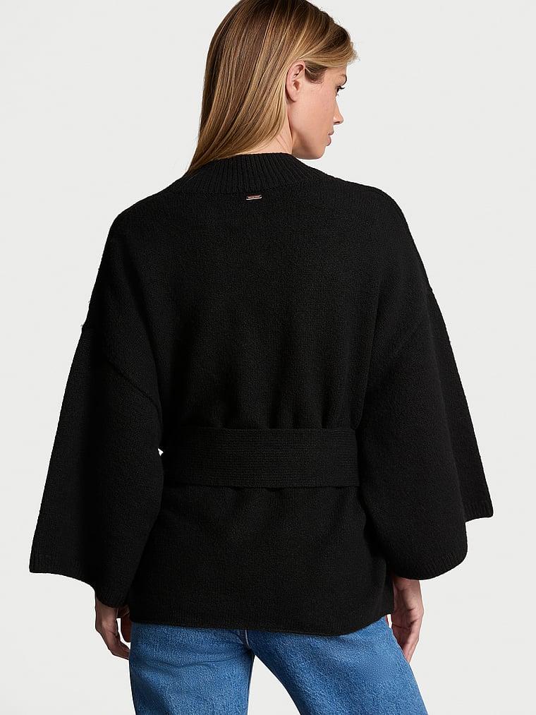 Luxe Crème Knit Wrap Sweater Product Image