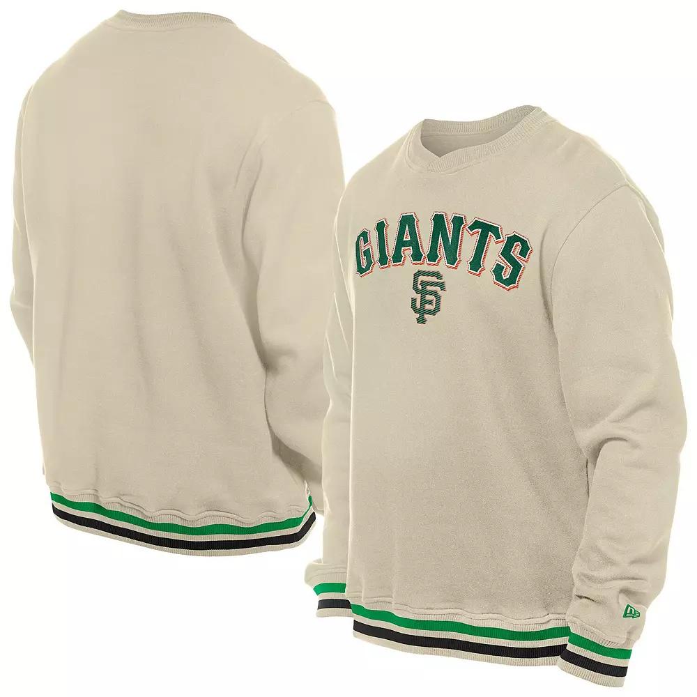 Men's New Era  Cream San Francisco Giants St. Patrick's Day Twill Pullover Sweatshirt, Size: XL, Beige Product Image