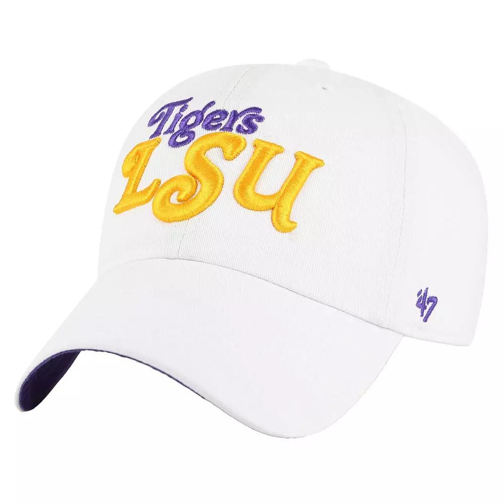 Women's '47 White LSU Tigers Pensacola Clean Up Adjustable Hat Product Image