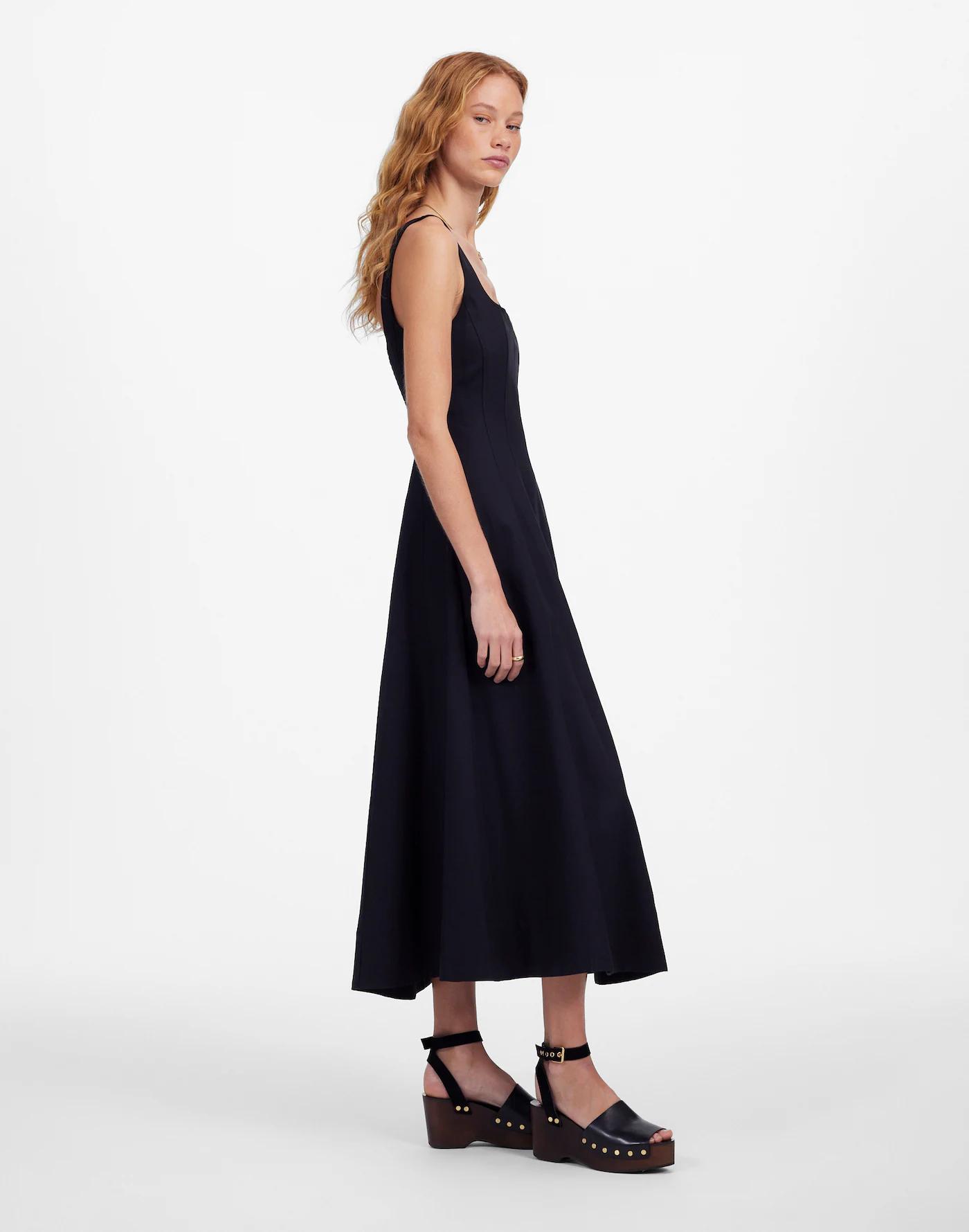 Seamed Squareneck Midi Dress Product Image