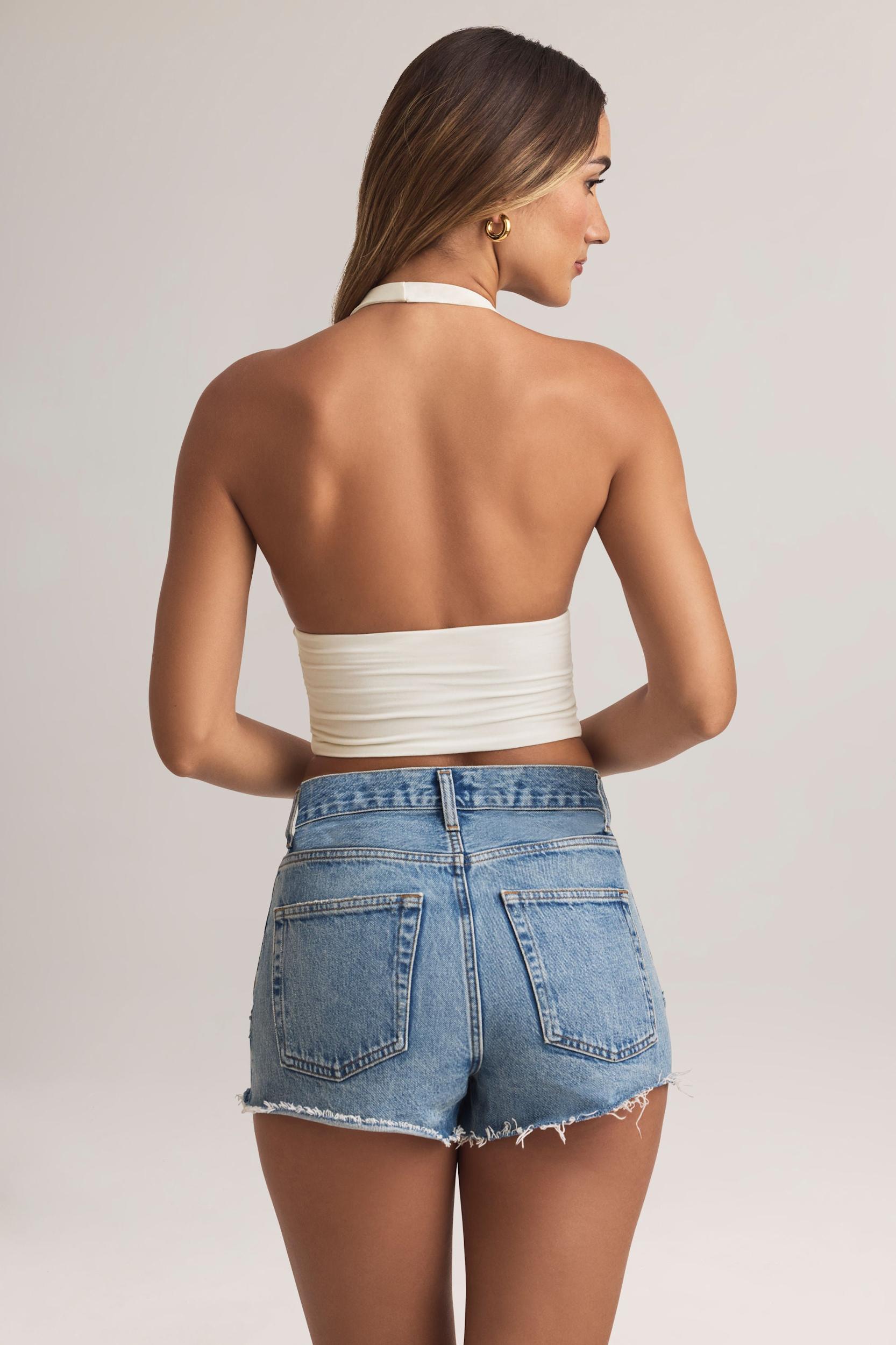 Modal Halterneck Top in White Product Image