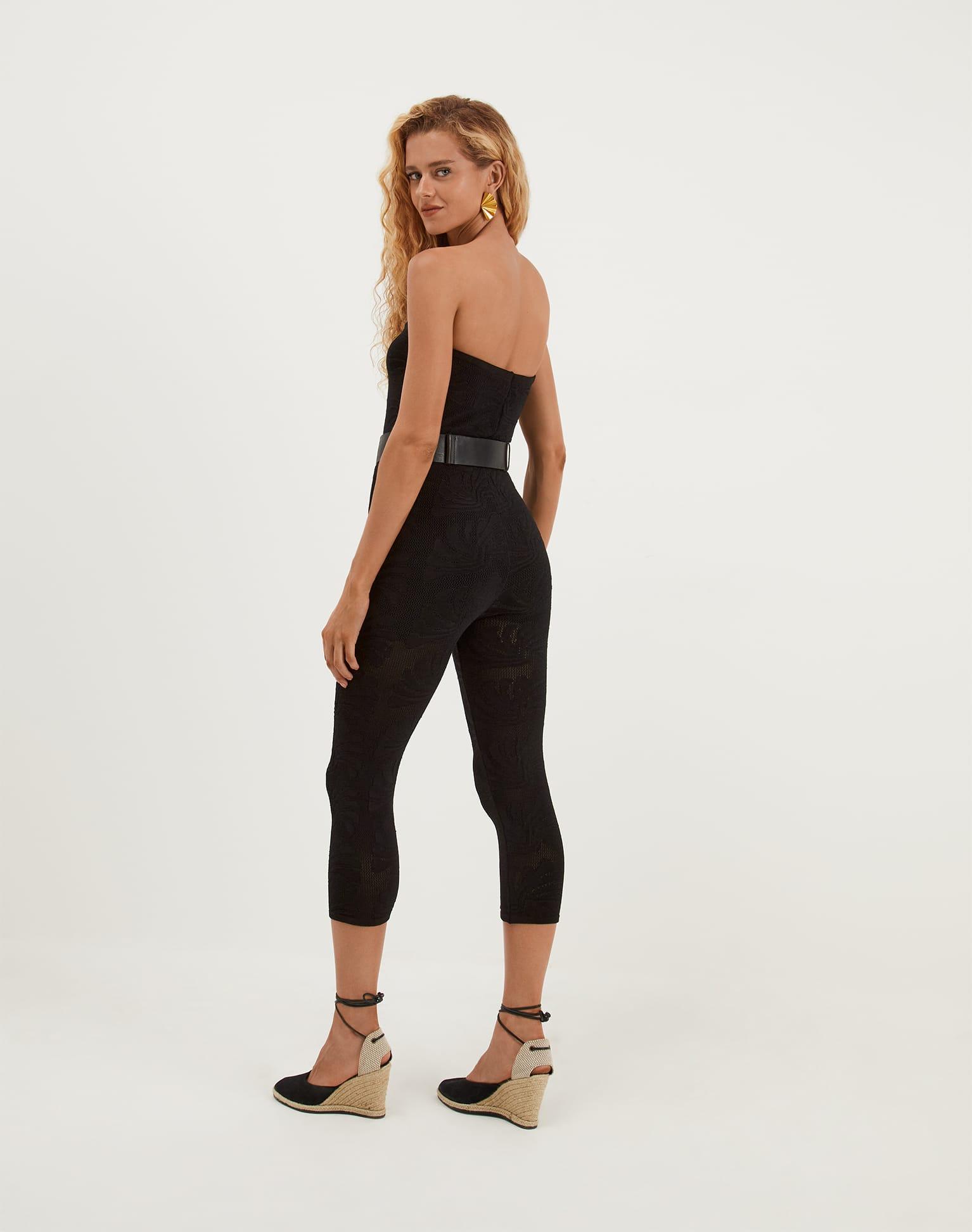 Knit Marina Catsuit - Black Product Image