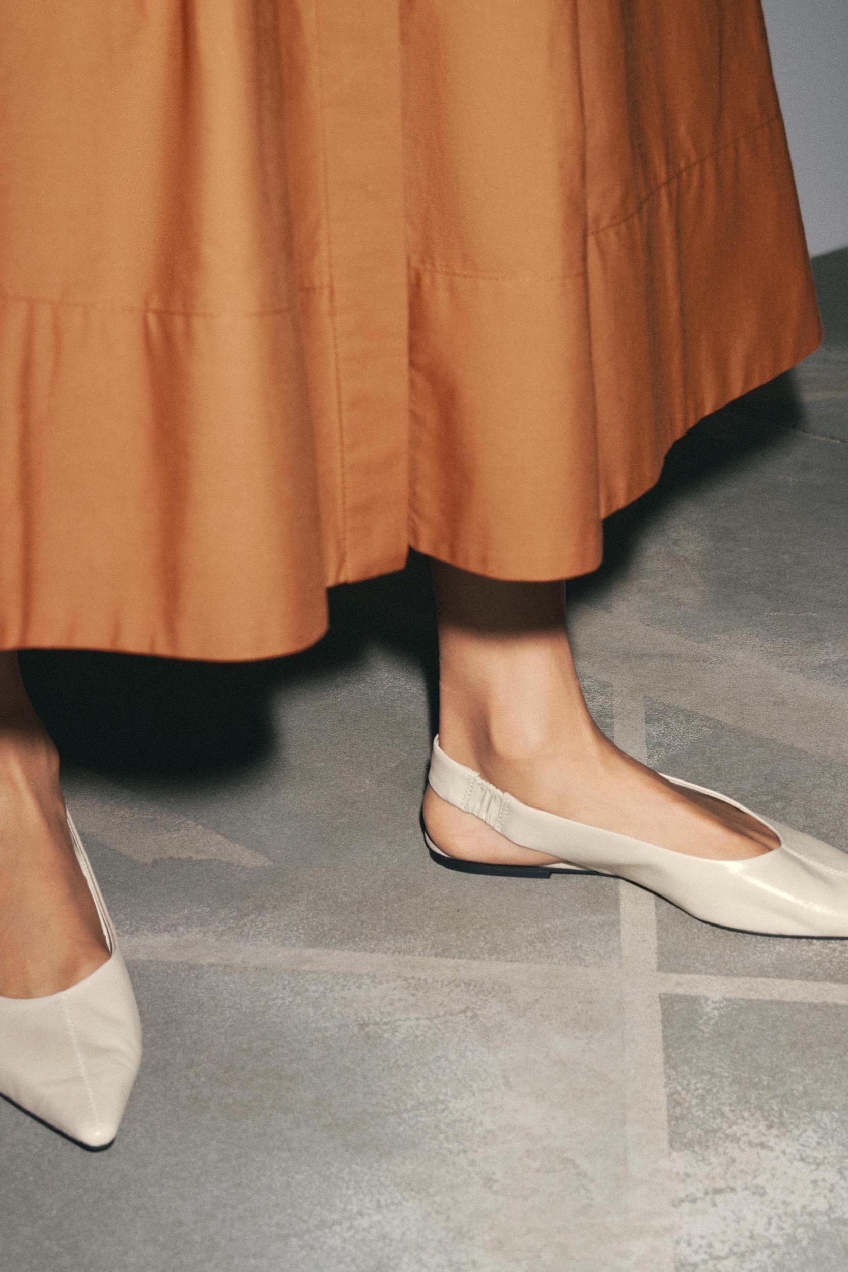 LEATHER SLINGBACK BALLET FLATS Product Image