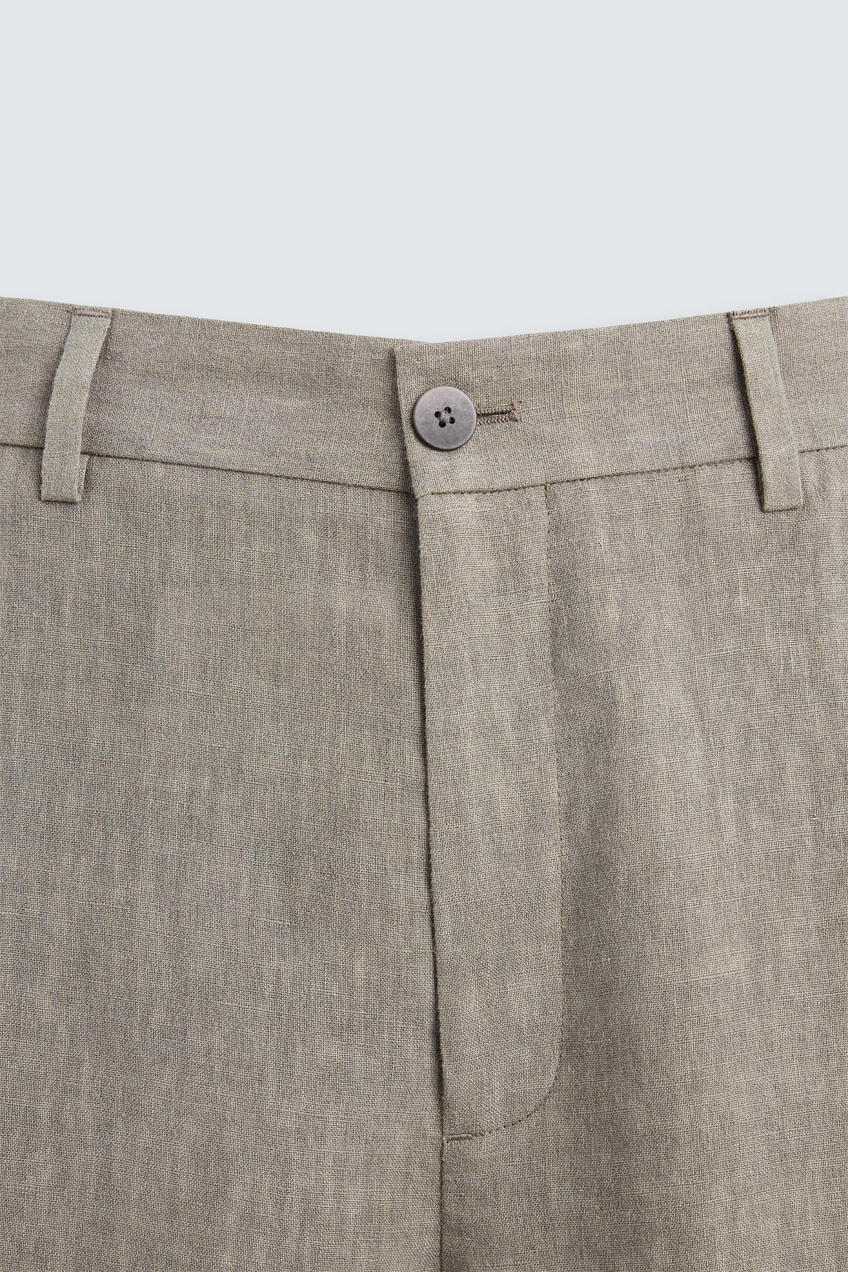 100% WASHED LINEN SUIT PANTS Product Image