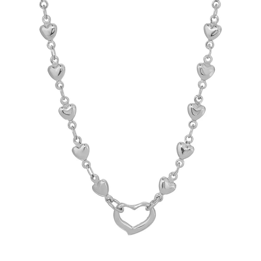 1928 Heart Chain Charm Holder, Womens, Silver Product Image
