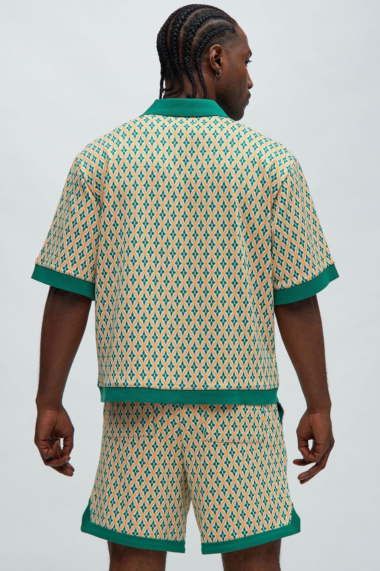 Rushmore Knit Shirt - Green/combo Product Image
