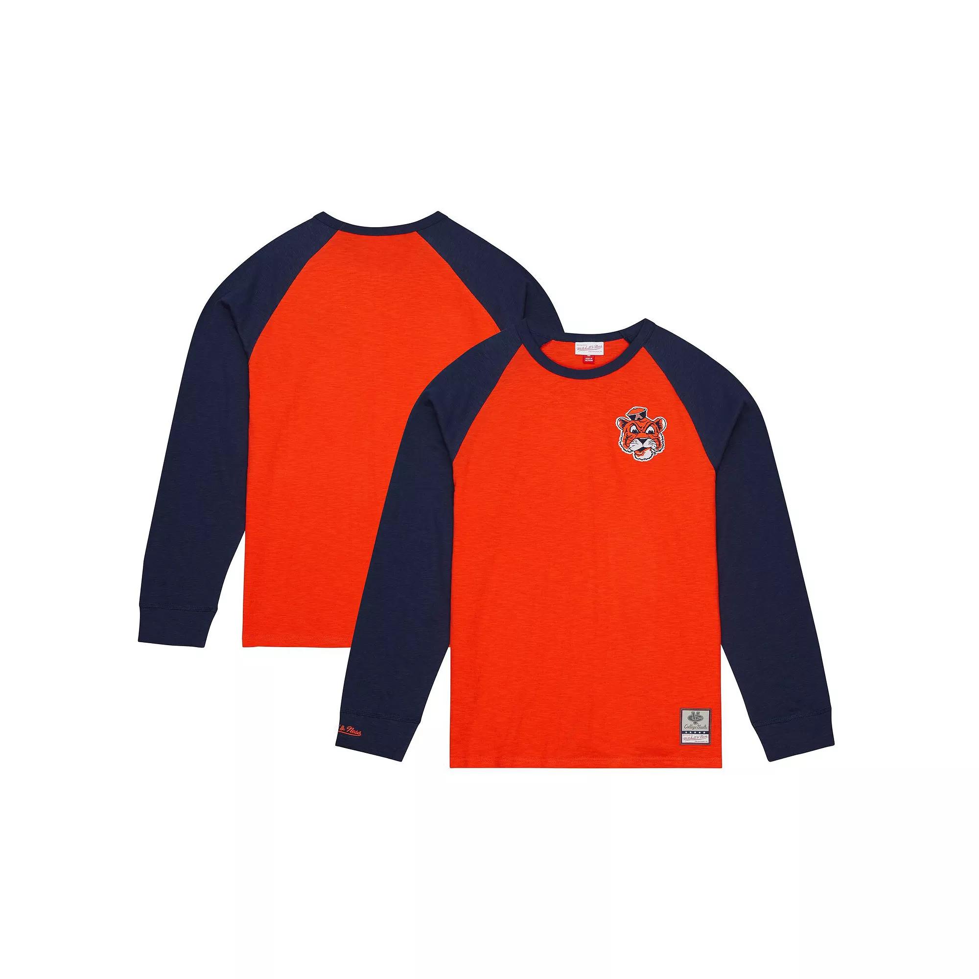 Men's Mitchell & Ness Orange Auburn Tigers Legendary Slub Raglan Long Sleeve T-Shirt, Size: Large Product Image