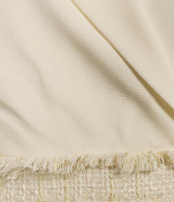 Eliza J Plus Size Notch Collar Stretch Crepe Boucle A-Line Dress Product Image