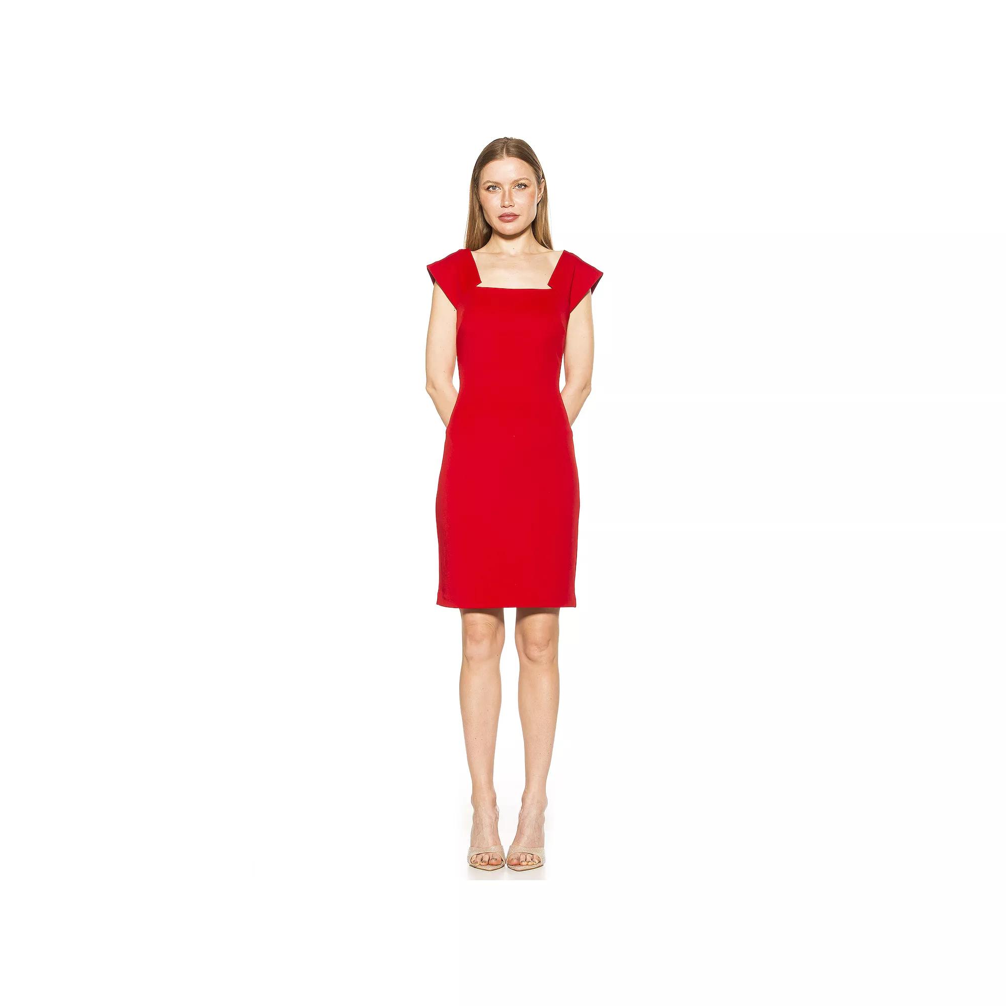 Women's ALEXIA ADMOR Lucinda Modern Scoopneck Sheath Dress,  Product Image