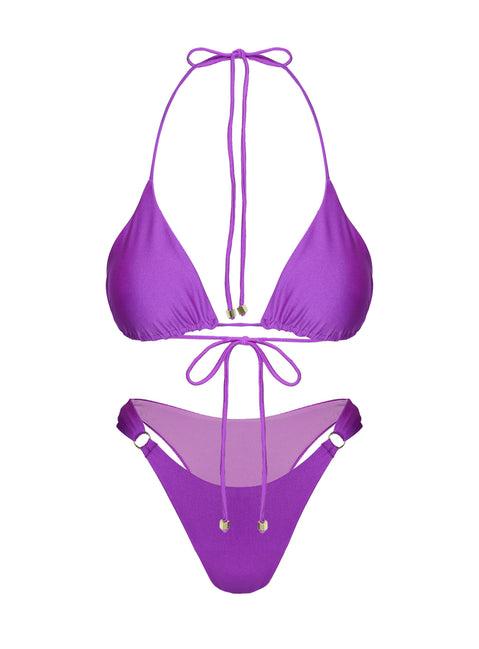 Kennedie Shine High Cut Ring Bikini Bottoms Purple Product Image