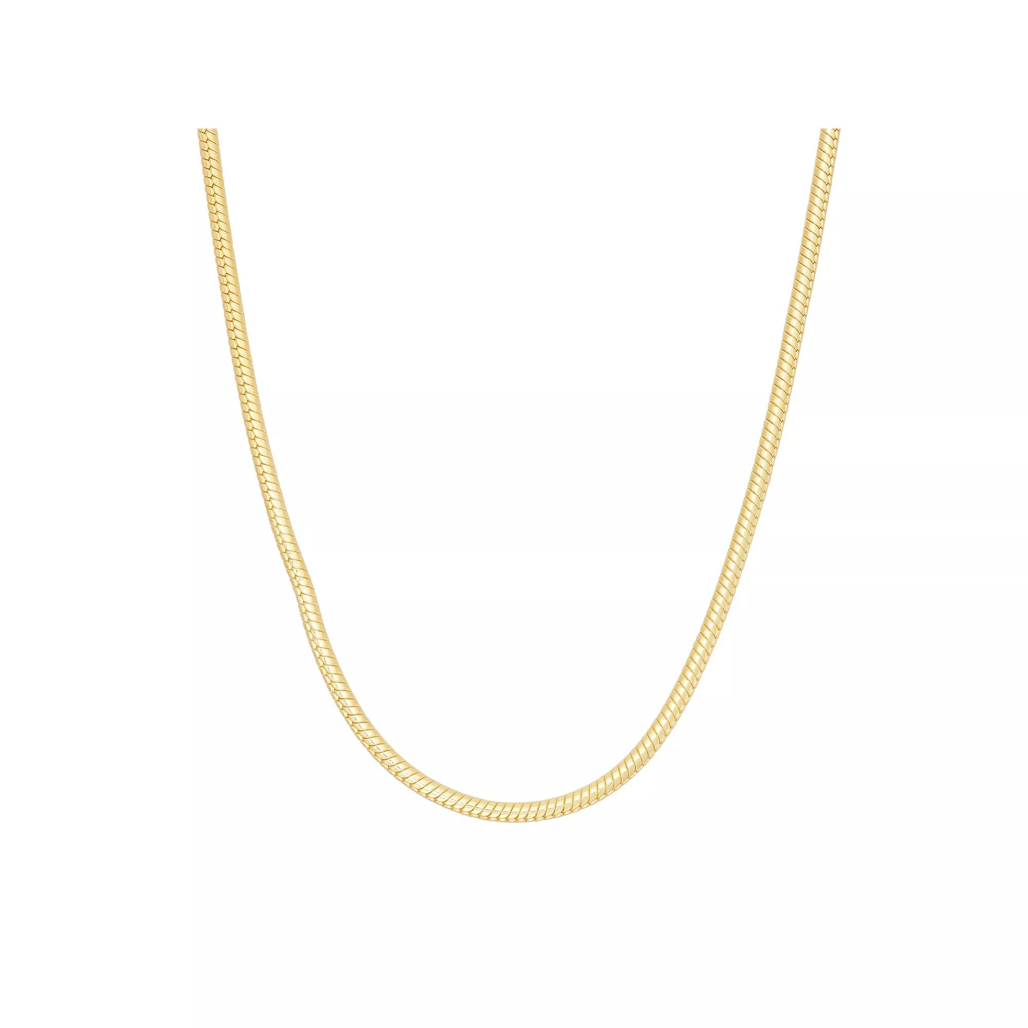 Jordan Blue Women's 14k Gold Over Silver Snake Chain Necklace, Size: 20", Gold Tone Product Image