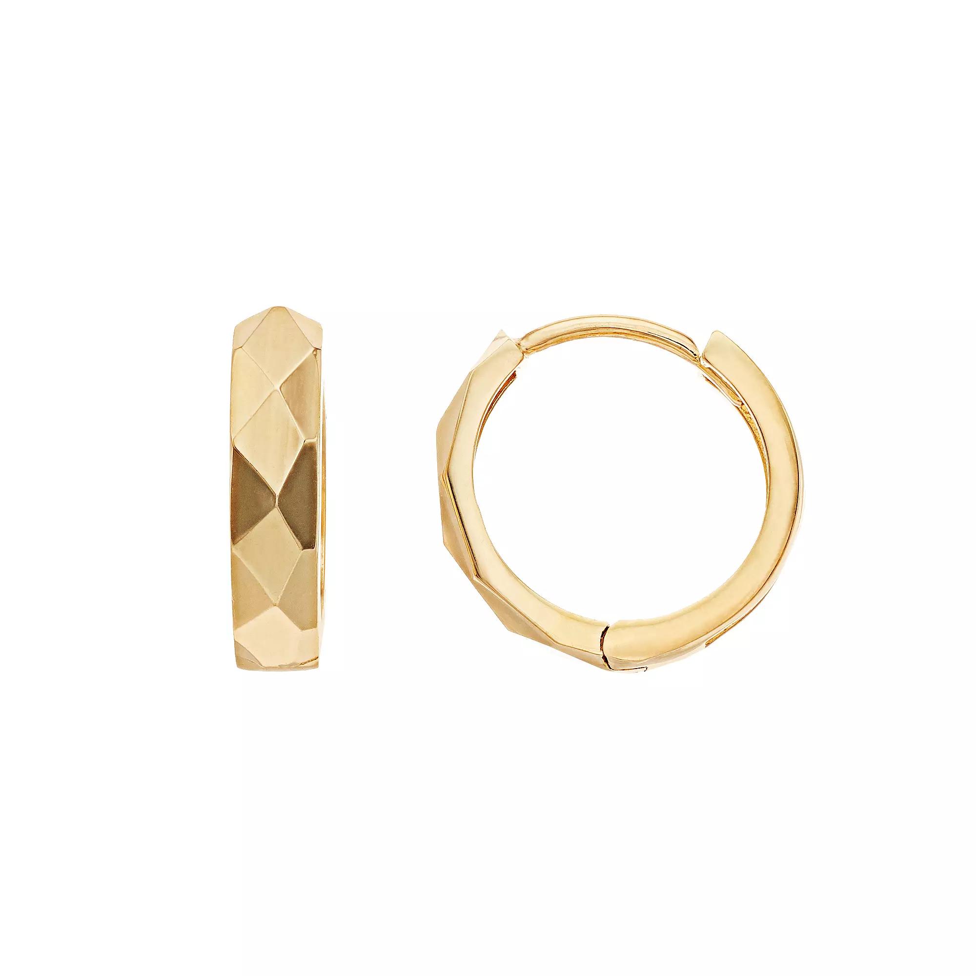 Womens 14K Gold Huggie Hoop Earrings Product Image