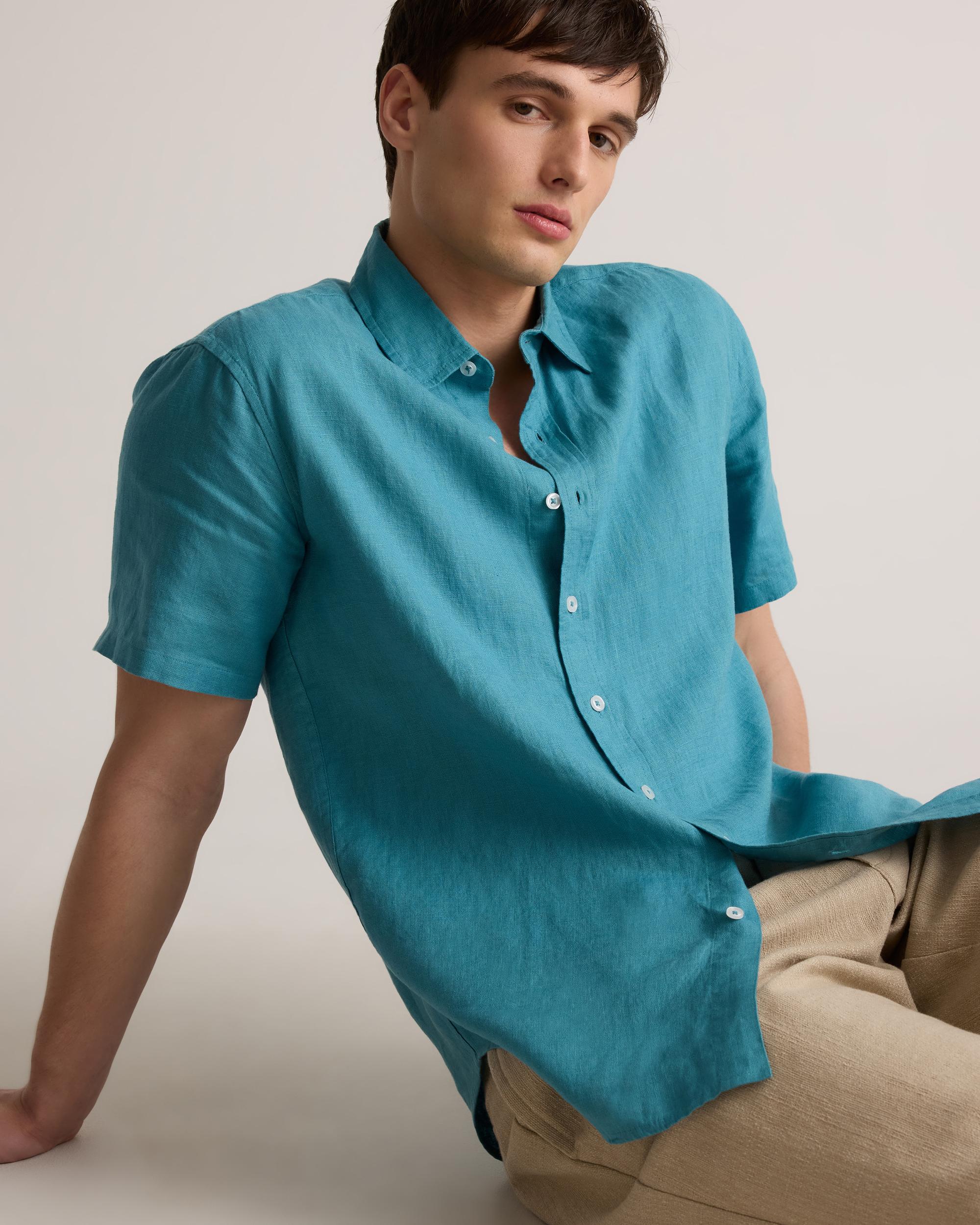 Quince | Men's 100% European Linen Relaxed Short Sleeve Shirt Size XL Product Image